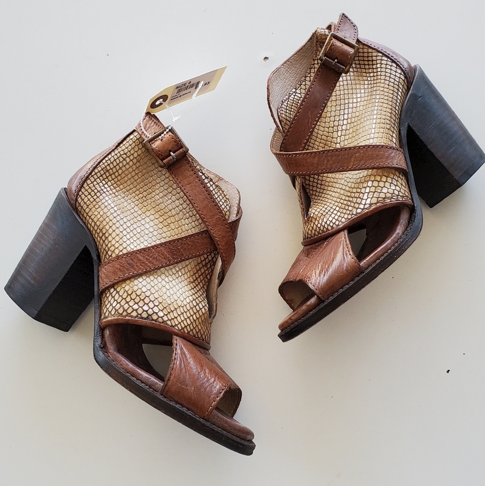 Freebird rattle snake wrap strap strappy buckle boot booties